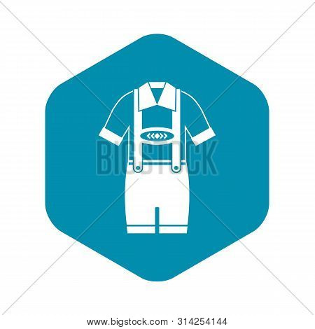 T-shirt And Pants With Suspenders Icon. Simple Illustration Of T-shirt And Pants With Suspenders Vec