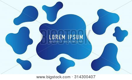 Abstract Liquid Background Design, Blue, White, Gradation