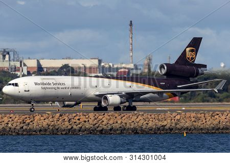 Sydney, Australia - October 8, 2013: United Parcel Service (ups) Mcdonnell Douglas Md-11f Cargo Airc
