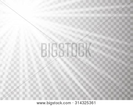Lighting Of The Main Object. Sunlight Special Lens Flashlight Effect. Vector Blur In The Light Of Ra