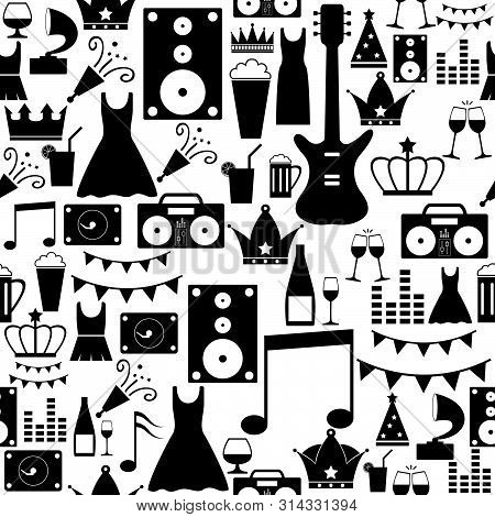 Prom Of Silhouette Vectorseamless Pattern Background Icon.