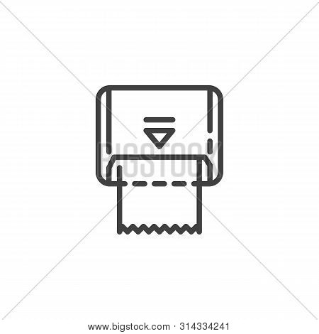 Paper Towel Dispenser Line Icon. Linear Style Sign For Mobile Concept And Web Design. Higyene Paper 
