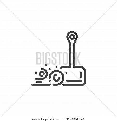 Scoop And Dust Line Icon. Dustpan Linear Style Sign For Mobile Concept And Web Design. Cleaning Scoo