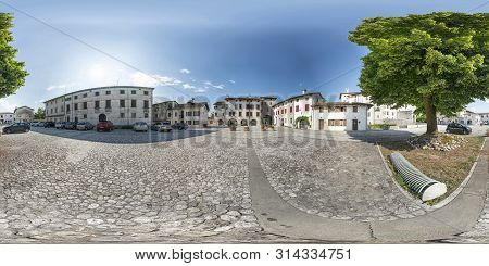 Valvasone, Friuli Venezia Giulia Region,  Italy. July 29, 2019.   360 Degree Spherical Panoramic Vie