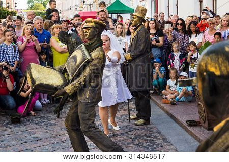Grodno, Grodno Krai, Belarus - 07/27/2009: On July 27, 2019, In The Center Of Grodno, The Viiith Big