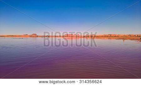 Panoramic View To Katam Aka Baramar Lake Group Of Ounianga Kebir Lakes , Ennedi, Chad