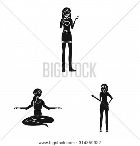Vector Design Of Emotions And Female Symbol. Set Of Emotions And Body Vector Icon For Stock.