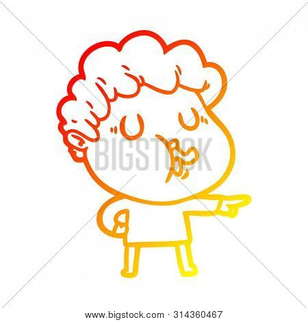 warm gradient line drawing of a cartoon man pulling face