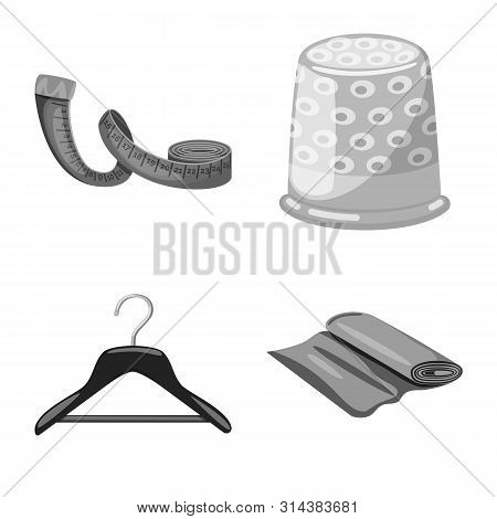 Vector Illustration Of Dressmaking And Textile Icon. Collection Of Dressmaking And Handcraft Vector 