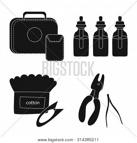 Vector Illustration Of E-cig And Trendy Logo. Collection Of E-cig And Electronic Stock Symbol For We