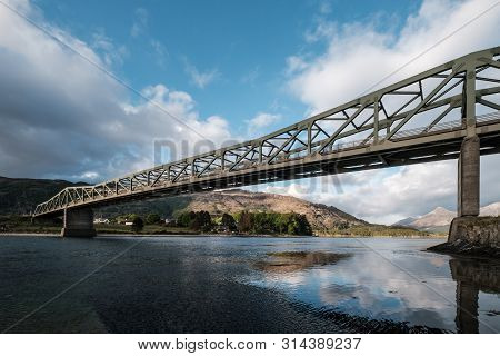 Ballachulish Bridge Passing Over Loch Leven In Scotland