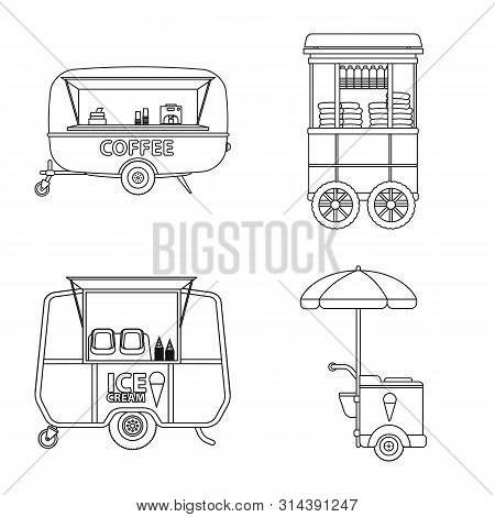 Vector Design Of Market And Exterior Icon. Collection Of Market And Food Stock Vector Illustration.