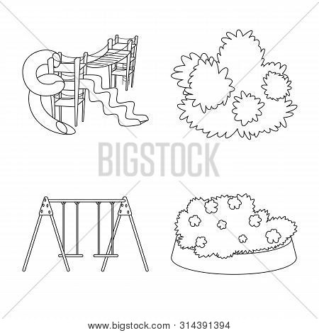 Vector Illustration Of Landscape And Nature Logo. Set Of Landscape And City Stock Vector Illustratio