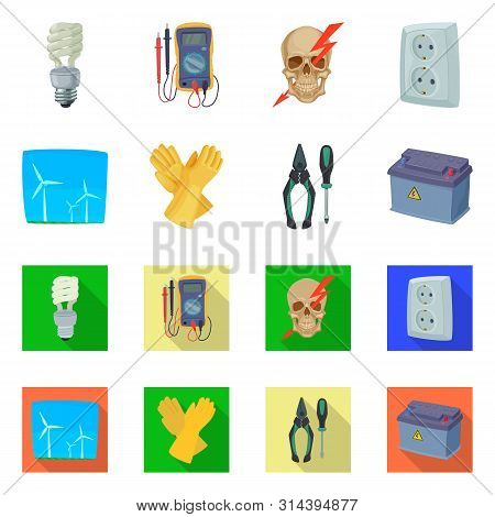 Vector Illustration Of Electricity And Electric Symbol. Set Of Electricity And Energy Vector Icon Fo