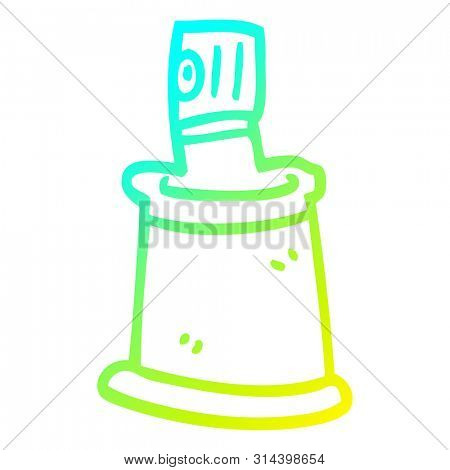 cold gradient line drawing of a cartoon aersol can