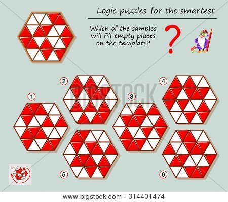 Logic Puzzle Game For Smartest. Which Of The Samples Will Fill Empty Places On The Template? Printab
