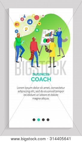 Business Coach Cat Hipster Animal Teaching Students Showing Charts And Information. Whiteboard With 