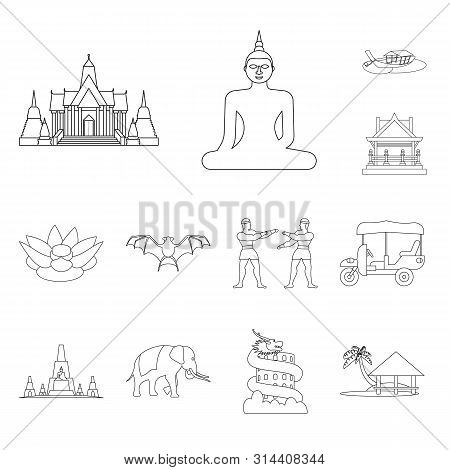 Vector Design Of Landmark And Culture Icon. Set Of Landmark And Tourism Vector Icon For Stock.
