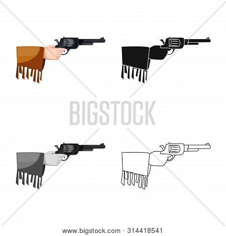 Vector Illustration Of Revolver And Gun Logo. Set Of Revolver And Pistol Stock Vector Illustration.