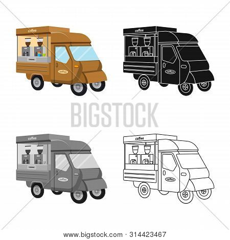 Isolated Object Of Trailer And Service Logo. Set Of Trailer And Retro Stock Vector Illustration.