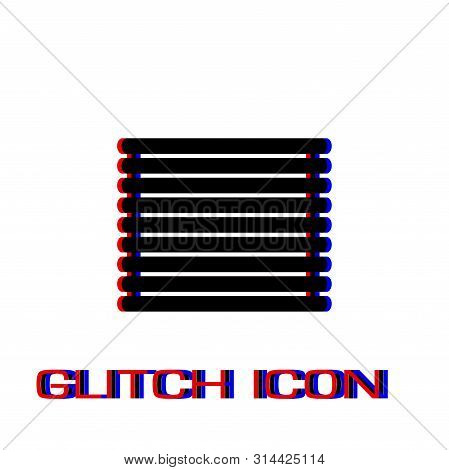 Wooden Logs Raft Icon Flat. Simple Pictogram - Glitch Effect. Vector Illustration Symbol