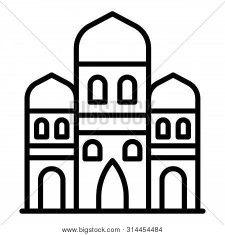 Three Arab Towers Icon. Outline Three Arab Towers Vector Icon For Web Design Isolated On White Backg