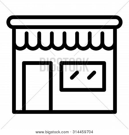 Shop Icon. Outline Shop Vector Icon For Web Design Isolated On White Background
