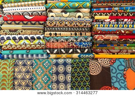 Plenty Of Colorful African Fabrics