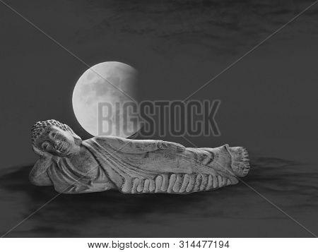 Meditation In The Clouds With The Moonlight