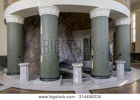 The Ancient, Known, Municipal, Thermal Resort Loutraki In Corinthia (greece). Hot, Healthy, Mineral 