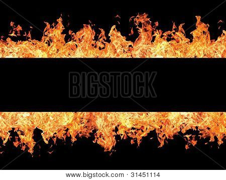 Svart Stripe och Fire Flames