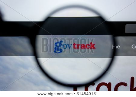 Los Angeles, California, Usa - 29 Jule 2019: Illustrative Editorial Of Govtrack.us Website Homepage.