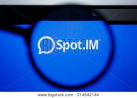 Los Angeles, California, Usa - 29 Jule 2019: Illustrative Editorial Of Spot.im Website Homepage. Spo