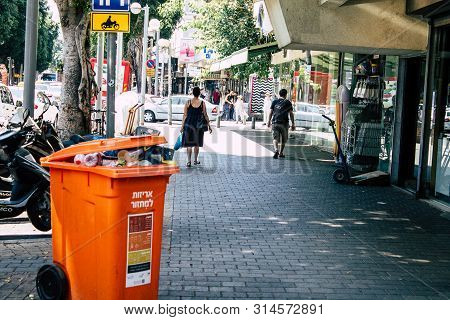 Tel Aviv Israel July 29, 2019 View Of Unknowns Israeli People Walking On Dizengoff Street At Tel Avi