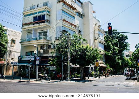 Tel Aviv Israel July 29, 2019 View Of Unknowns Israeli People Walking On Dizengoff Street At Tel Avi
