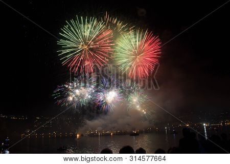 Fireworks In Ischia On The Feast Of St. Anne On 26 July