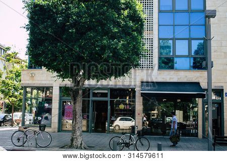 Tel Aviv Israel July 29, 2019 View Of Unknowns Israeli People Walking On Dizengoff Street At Tel Avi