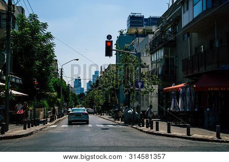 Tel Aviv Israel July 29, 2019 View Of Unknowns Israeli People Walking On Dizengoff Street At Tel Avi