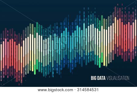 Big Data Visualization. Abstract Background With Lines Array And Binary Code. Connection Structure. 