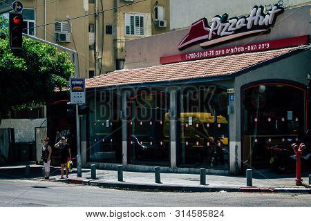 Tel Aviv Israel July 29, 2019 View Of Unknowns Israeli People Walking On Dizengoff Street At Tel Avi