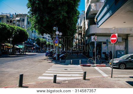 Tel Aviv Israel July 29, 2019 View Of Unknowns Israeli People Walking On Dizengoff Street At Tel Avi