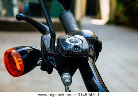 Tel Aviv Israel July 29, 2019 View Of A Harley Davidson Screamin Eagle 110 Parked In The Street In T