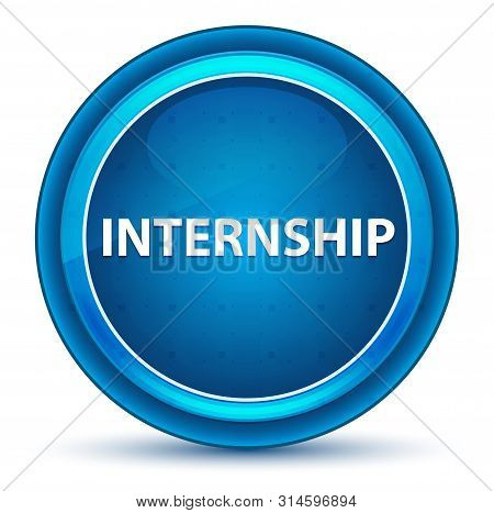 Internship Isolated On Eyeball Blue Round Button