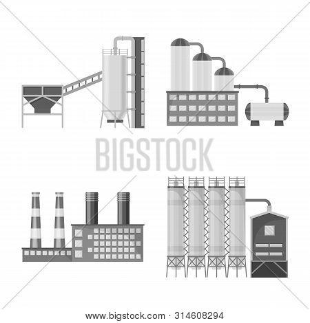 Vector Design Of Production And Structure Icon. Set Of Production And Technology Vector Icon For Sto