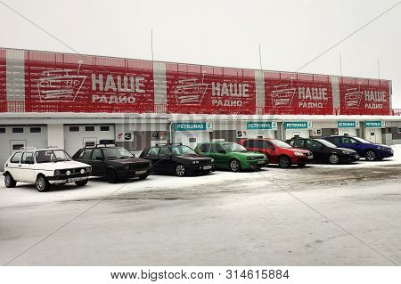 Moscow, Russia - February 4, 2019: All Generations Of A Car Volkswagen Golf From First To Seventh Pa