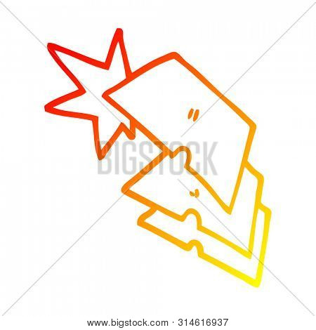 warm gradient line drawing of a cartoon shiny razorblades