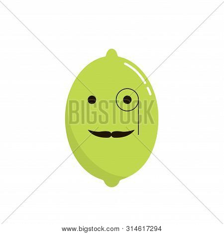 Collection Fresh Lime And Slice, Isolated On White Background.vector