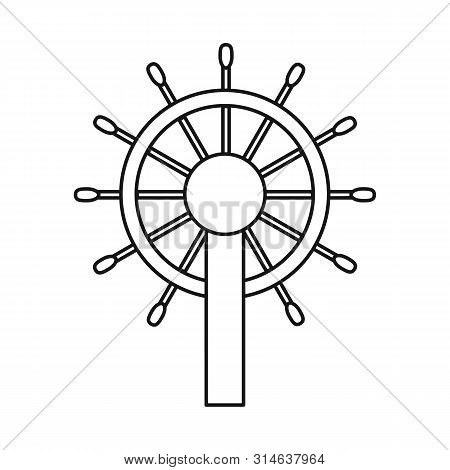 Vector Illustration Of Wheel And Ship Sign. Set Of Wheel And Yacht Stock Vector Illustration.