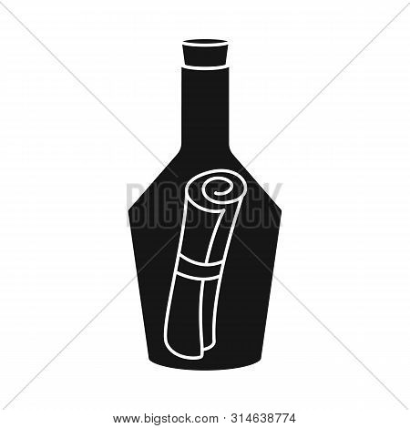 Isolated Object Of Bottle And Letter Logo. Set Of Bottle And Scroll Stock Vector Illustration.