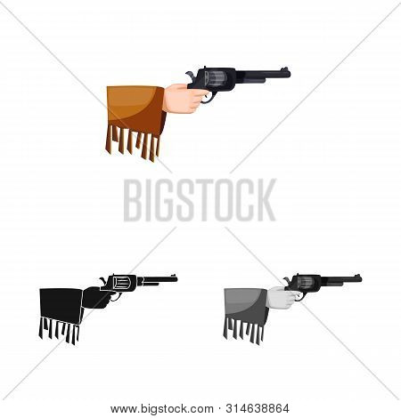 Vector Illustration Of Revolver And Gun Symbol. Collection Of Revolver And Pistol Stock Vector Illus